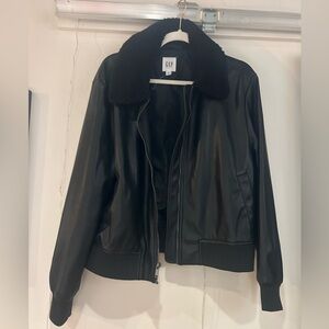GAP Faux Leather Bomber Jacket